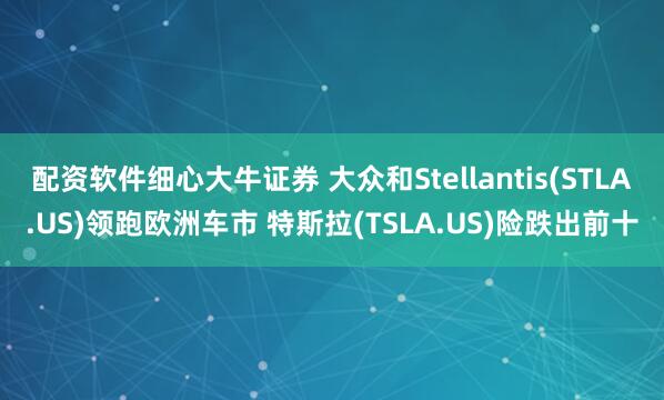 配资软件细心大牛证券 大众和Stellantis(STLA.US)领跑欧洲车市 特斯拉(TSLA.US)险跌出前十