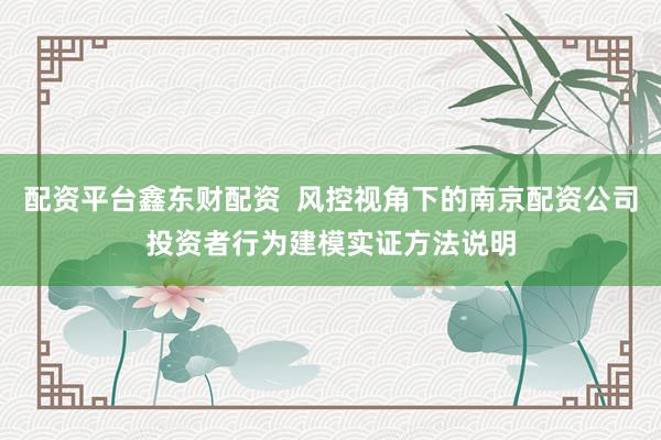 配资平台鑫东财配资 风控视角下的南京配资公司投资者行为建模实证方法说明